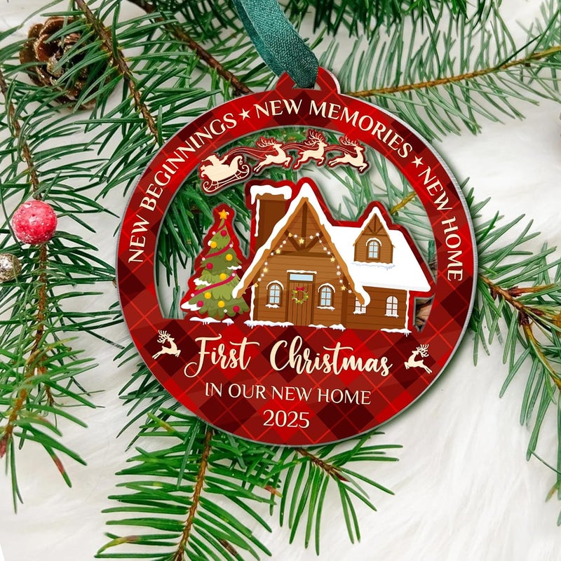 Fastpeace New Home Ornament 2025 – Acrylic Housewarming Christmas Tree Decoration & Keepsake, Modern Holiday Decor Gift for First-Time Homeowners, Couples, or Families - Image 5